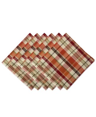 Design Imports Pumpkin Spice Plaid Napkin, Set of 6