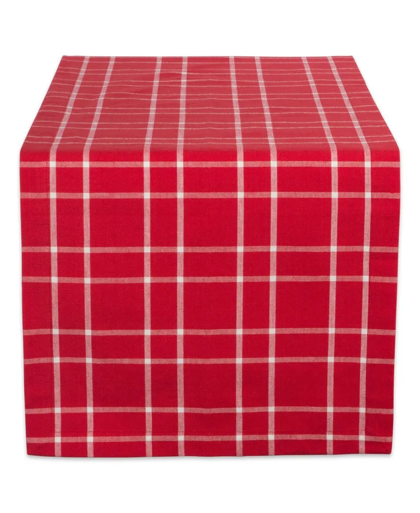 Design Imports Holly Berry Plaid Table Runner