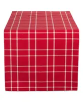 Design Imports Holly Berry Plaid Table Runner