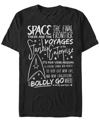 Star Trek Men's The Original Series Boldly Go Where Quote Short Sleeve T-Shirt