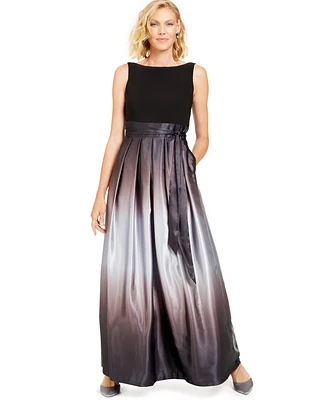 Sl Fashions Petite Ombre Satin Gown