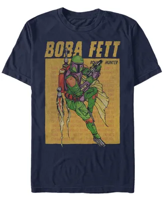 Star Wars Men's Classic Boba Fett Bounty Hunter Jet Pack Short Sleeve T-Shirt