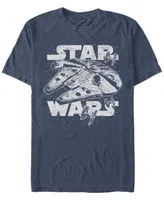 Star Wars Men's Classic Millennium Falcon Starry Short Sleeve T-Shirt