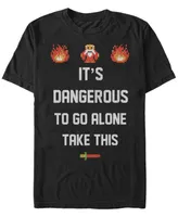 Nintendo Men's Legend of Zelda It's Dangerous To Go Alone Quote Short Sleeve T-Shirt