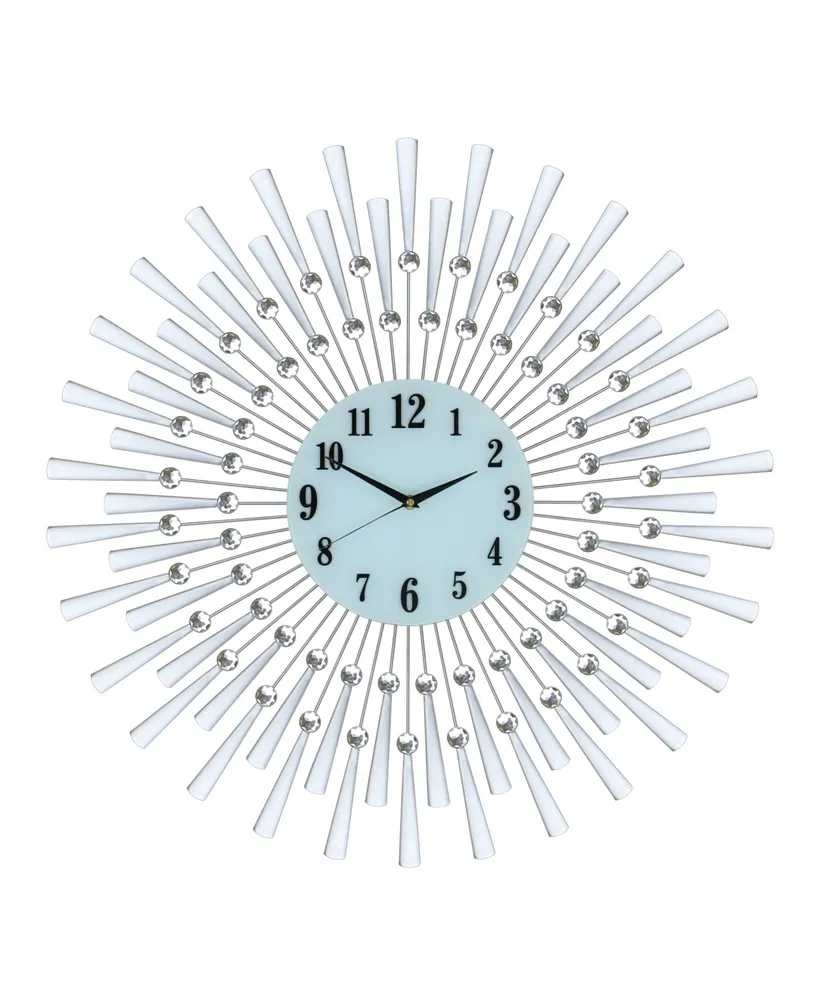 Three Star Sunburst Wall Clock