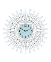 Three Star Sunburst Wall Clock