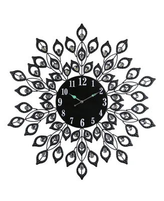 Three Star Round Blooming Leaves Wall Clock