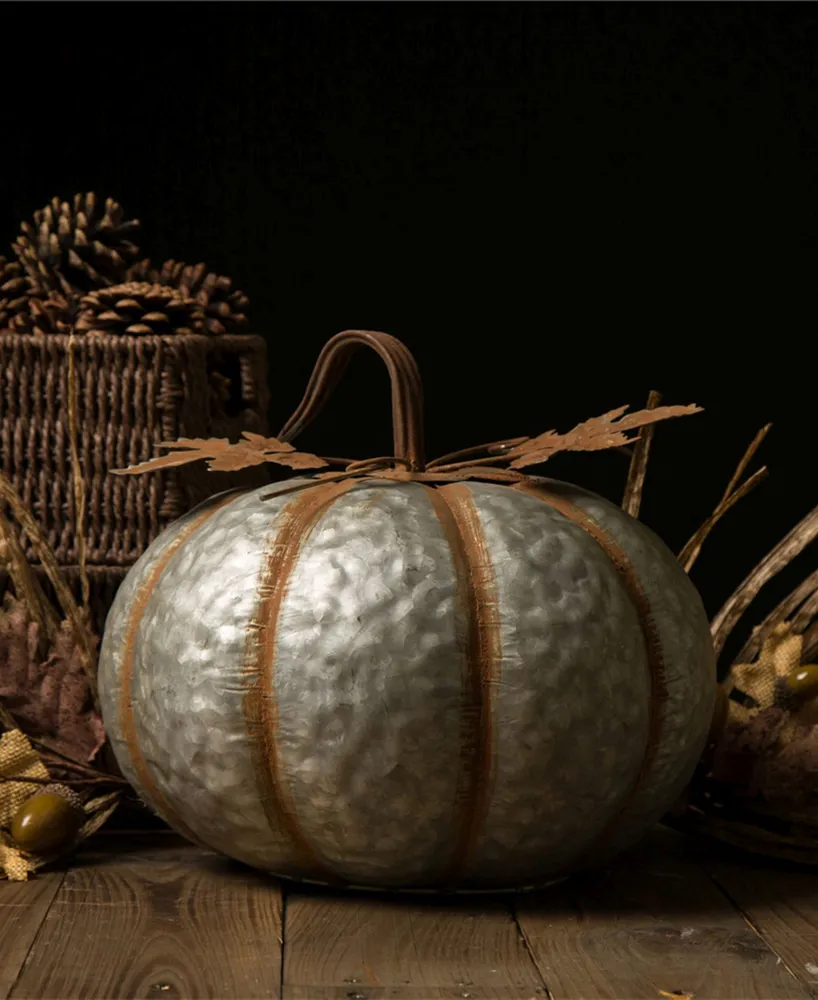 Glitzhome Galvanized Metal Pumpkin Decor