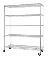 Trinity Basics Ecostorage 5-Tier Wire Shelving Rack with Nsf Includes Wheels