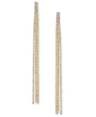 I.n.c. International Concepts Gold-Tone Rhinestone & Chain Linear Earrings, Created for Macy's