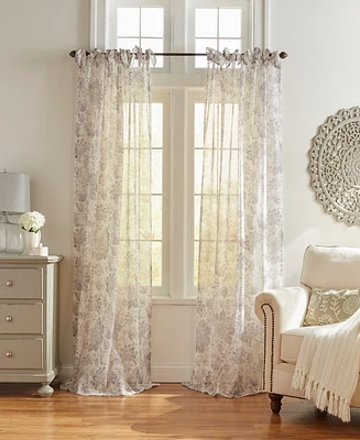 Elrene Westport Floral Tie-Top Sheer Window Curtain