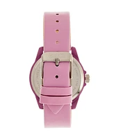 Crayo Unisex Jolt Light Pink Leatherette Strap Watch 34mm