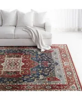 Lauren Ralph Lauren Camille Lrl1225a Red Navy Area Rug