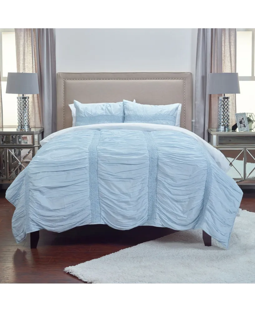 Cassia Reversible Pale Blue Floral Quilt Bedding by Piper & Wright