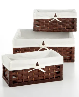 Household Essentials Storage Baskets, Set of 3 Paper Rope Utility
