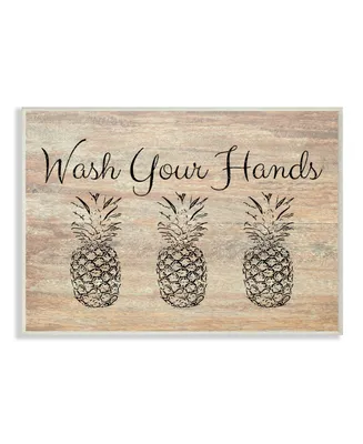 Stupell Industries Wash Your Hands Pineapple Wall Plaque Art, 10" x 15"