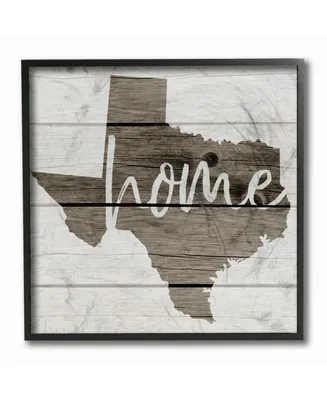 Stupell Industries Texas Home Typography Map Framed Giclee Art, 12" x 12"