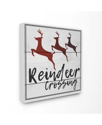 Stupell Industries Reindeer Crossing Sign Canvas Wall Art, 17" x 17"
