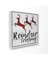 Stupell Industries Reindeer Crossing Sign Canvas Wall Art, 17" x 17"