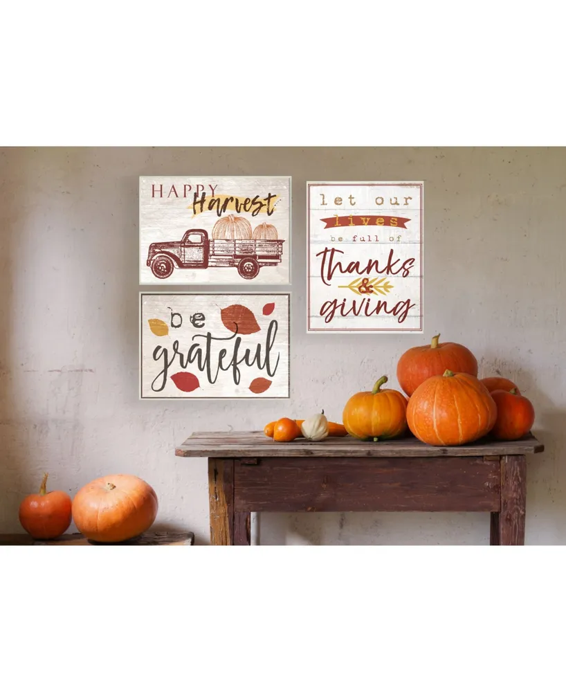 Stupell Industries Be Grateful Fall Leaves Typography Wall Plaque Art, 10" x 15"