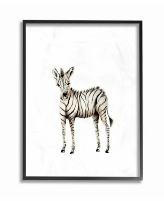 Stupell Industries Baby Zebra Illustration Framed Giclee Art, 16" x 20"