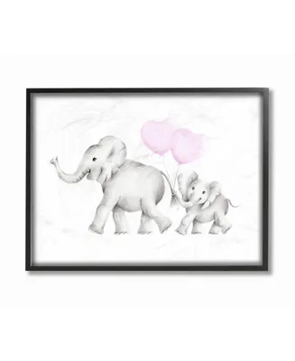 Stupell Industries Mama and Baby Elephants Framed Giclee Art, 11" x 14"