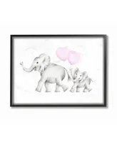 Stupell Industries Mama and Baby Elephants Framed Giclee Art, 11" x 14"