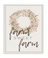 Stupell Industries Farm Sweet Farm Wreath Typography Wall Plaque Art, 10" x 15"
