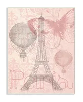 Stupell Industries Eiffel Tower Hot Air Balloon Paris Wall Plaque Art, 10" x 15"