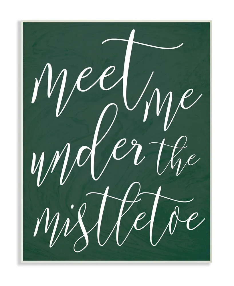 Stupell Industries Meet Me Under the Mistletoe Christmas Wall Plaque Art