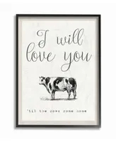 Stupell Industries Love You Till The Cows Come Home Framed Giclee Art