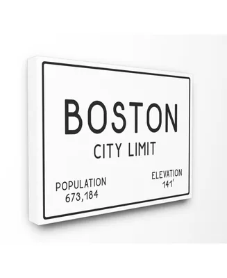 Stupell Industries Boston City Limit Canvas Wall Art, 16" x 20"