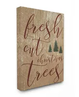 Stupell Industries Fresh Cut Christmas Trees Tan Cavnas Wall Art, 16" x 20"