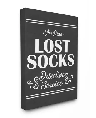 Stupell Industries Olde Lost Socks Detective Service Canvas Wall Art, 30" x 40"