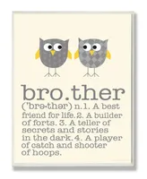 Stupell Industries Home Decor Definition Of Brother with Two Gray Owls Wall Plaque Art, 12.5" x 18.5"