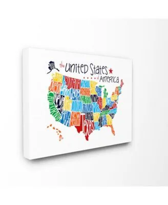Stupell Industries Home Decor Use Rainbow Typography Map On White Background Art Collection