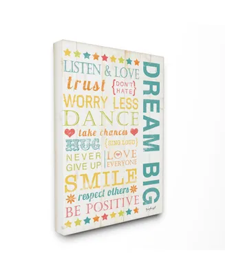 Stupell Industries The Kids Room Dream Big Typography Canvas Wall Art, 24" x 30"