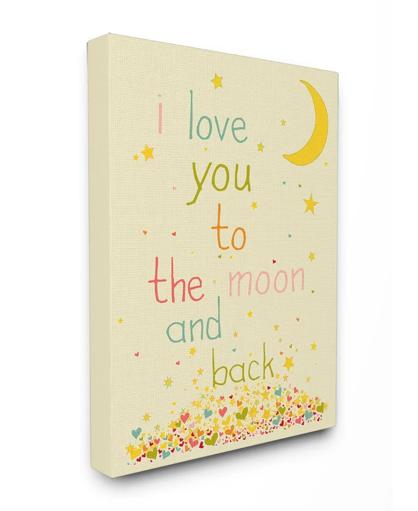 Stupell Industries Home Decor I Love You To The Moon and Back Canvas Wall Art, 24" x 30"