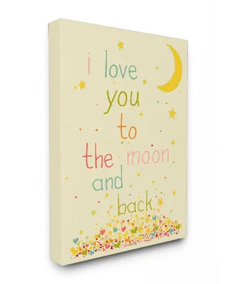 Stupell Industries Home Decor I Love You To The Moon and Back Canvas Wall Art