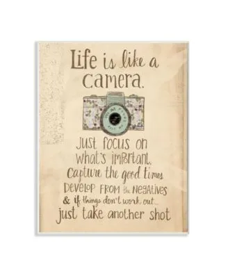 Stupell Industries Home Decor Life Is Like A Camera Inspirational Wall Art Collection