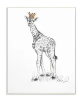 Stupell Industries Giraffe Royalty Graphite Drawing Wall Plaque Art, 12.5" x 18.5"