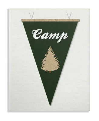 Stupell Industries Camp Pennant Fabric Collage Green Wall Plaque Art, 12.5" x 18.5"