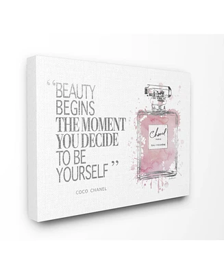 Stupell Industries Beauty Begins Fashion Perfume Canvas Wall Art, 30" x 40"