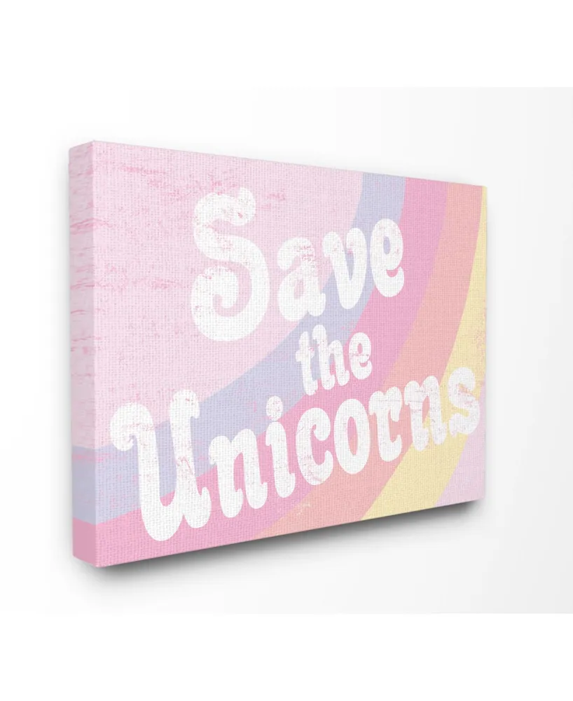 Stupell Industries Save The Unicorns Canvas Wall Art, 30" x 40"