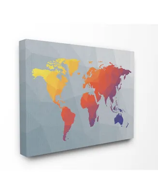 Stupell Industries Polygonal World Map Canvas Wall Art, 30" x 40"