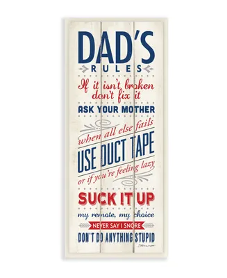 Stupell Industries Dad's Rules Wall Plaque Art, 7" x 17"