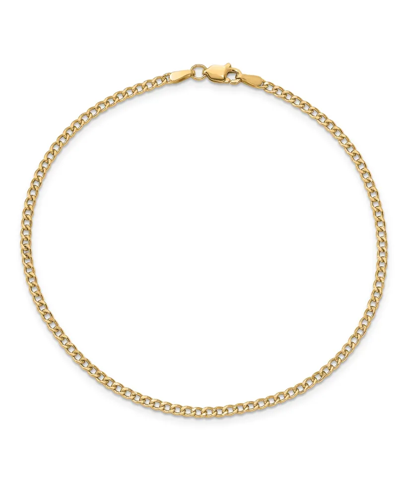 Curb Link Chain Anklet in 14k Yellow Gold