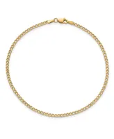 Curb Link Chain Anklet in 14k Yellow Gold