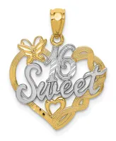 Sweet 16 Pendant in 14k Yellow Gold and Rhodium