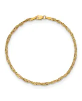 Singapore Chain Anklet in 14k Yellow Gold